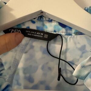 Zara Floral Blue and White Dress